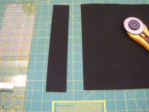 Here is my cut piece of fabric. I would then iron the fabric open so that I remove any crease lines. This will improve my construction when I start stitching.