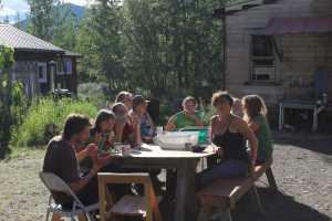 The salads all week long were made of tasty vegetables from the Wrangell Mountains Center's garden.