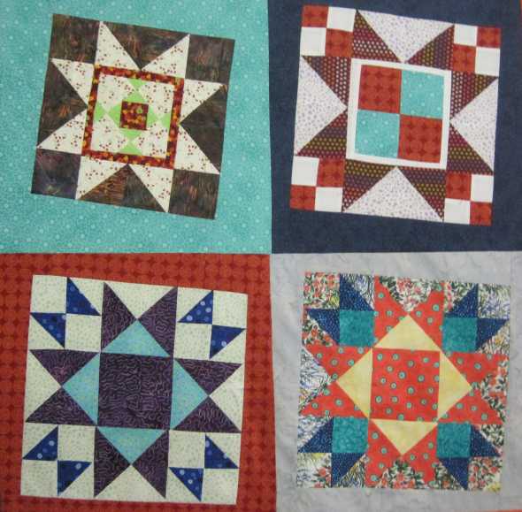 You can see that the upper left block is smaller, but I just added a larger sashing to make it 15" by 15".